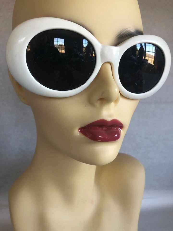 Gafas de sol vintage Jackie-O Goldie Hawn Vibe blancas groovy retro Foto 3 de 4