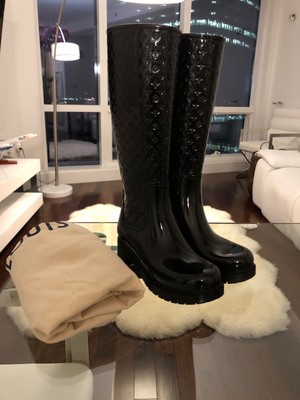louis vuitton rain boots black