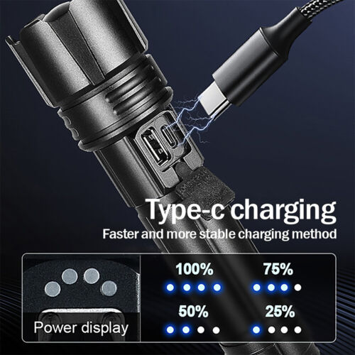 990000 lm LED Torch Zoom Light Super Bright Hunting Flashlight USB Rechargeable - Picture 10 of 16