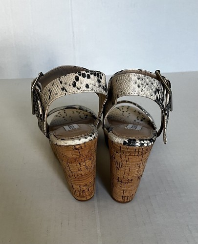 Steve Madden Escalate Style Chunky Cork Wedge Platform Snake Heel - Y2K Size 8.5 - Picture 4 of 12