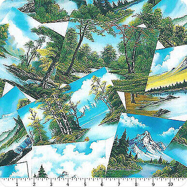 Joy of Painting Multi Tossed for Studio E Fabrics Cotton Fabric