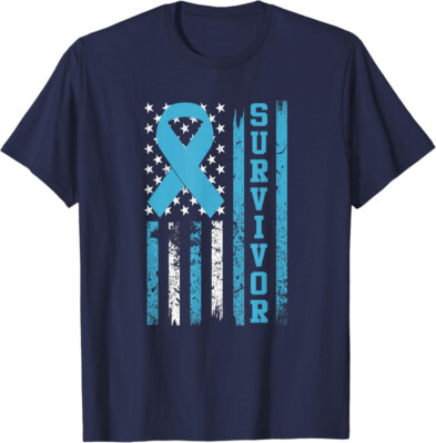 Prostate Cancer Survivor Blue Ribbon Awareness Unisex T-Shirt