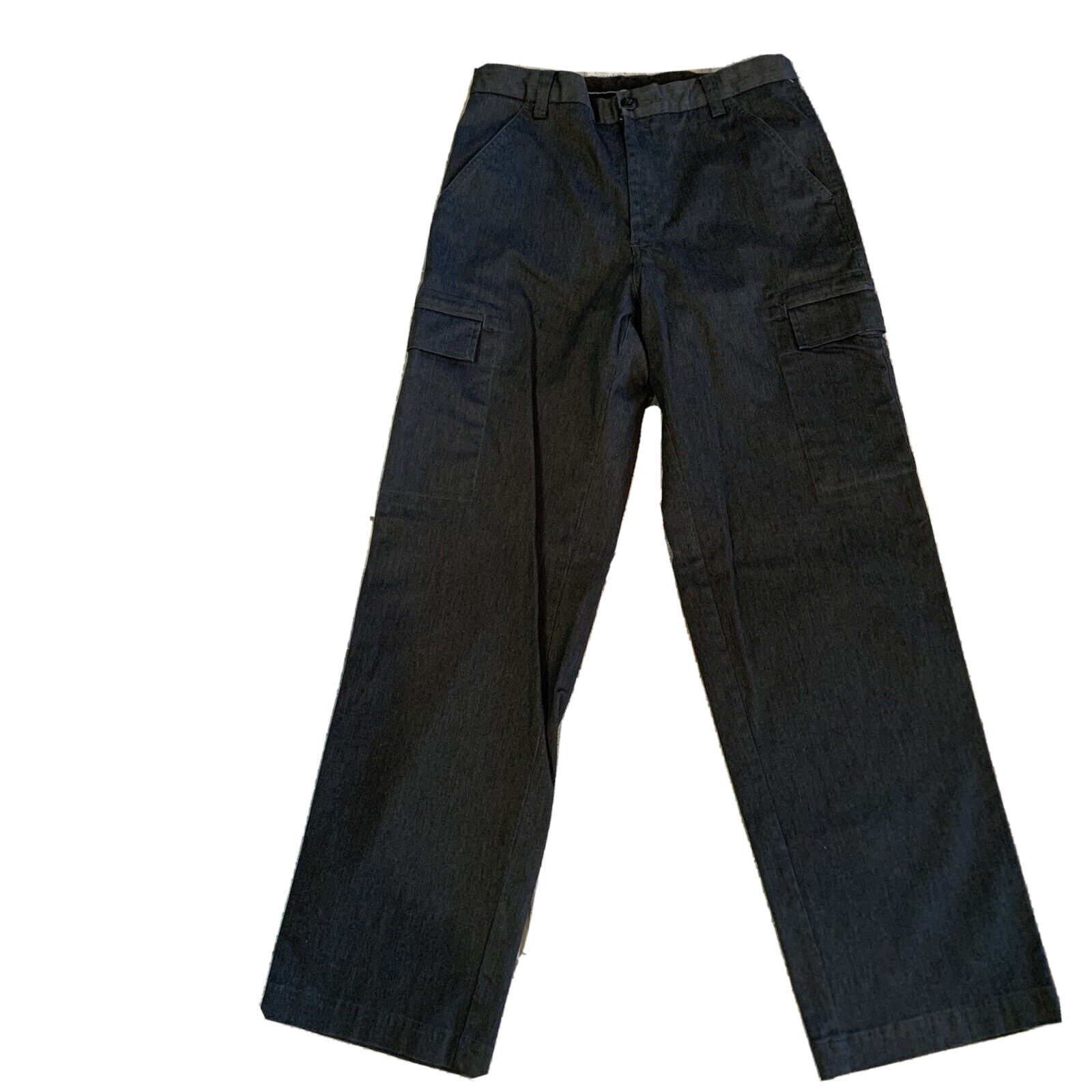 Express Mens Pants 33 X 34 Flat Front Cargo Pocket Grey Black Dress