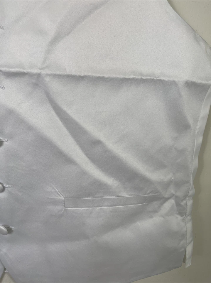 Neil Allyn Men’s Vest 5 Button White Mens Waistcoat Full Back Satin $35 NWT - Image 4 of 4