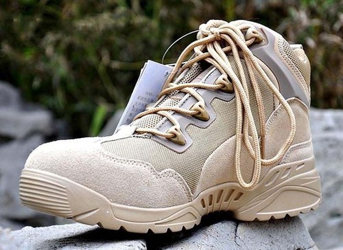 US Army Tactical Comfort Desert Leather Combat Military Boots Mens Army Shoes - Picture 3 of 11