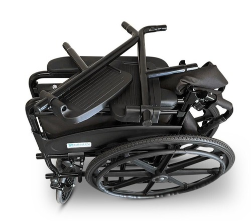 Self Propelled Wheelchair Folding Black Lightweight Foldable Manual Wheel Chair - Picture 8 of 9