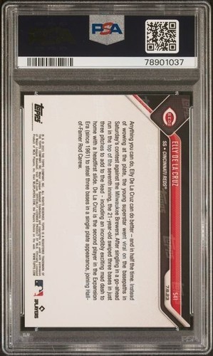 2023 TOPPS NOW ELLY DE LA CRUZ #541 CINCINNATI REDS ROOKIE RC PSA 10 - Picture 2 of 2
