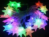 "Led-Lichterkette \"Sterne\" Mit 30 Farbigen Led's / FüR Innen"