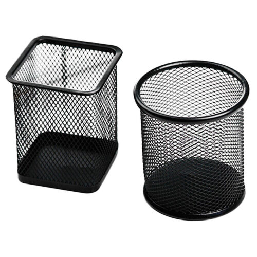 Pencil Holder Office Desk Metal Mesh Square Pen Pot Case Stationery Container t - Picture 1 of 16