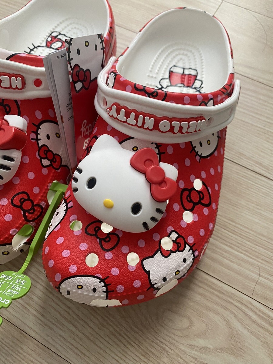Hello Kitty x Crocs Womens Classic Clog Red ✓Multiple Sizes