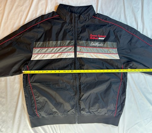 Vintage South Pole Jacke Herren XL Full Zip Trainingsjacke Windbreaker Schwarz Y2K - Bild 3 von 8