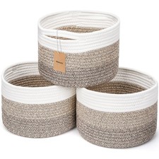 Small Rope Baskets for Storage, Baskets for Gifts Empty, Cute Round Woven Bas...