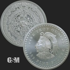 5oz. Golden State Mint Silver Round Aztec Calendar .999 Fine - IN STOCK!!