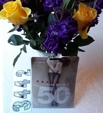 Falke Pure Matt 41551 Hold-ups in BLACK 50 d Size : 8.5-9 Modern Classics BNIP