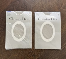 Vintage Christian Dior Ultra Sheer Pantyhose Sz 3 M/L Crystal Gray Lot of 2 NEW