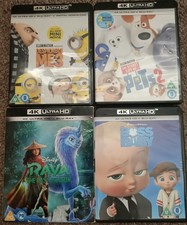 Blu Ray 4K Bundle x 4 Family Films Animation Rava, Boss Baby, Despicable Me 3