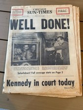 Chicago Sun-Times July 25 1969 Apollo 11 Moon Mission Splashdown Kennedy Court Chicago Sun-Times July 25 1969 Apollo 11 Moon Mission Splashdown Kennedy Court