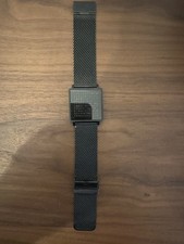 Genuine Qlocktwo Watch with Upgraded Milanese Black Strap W35.