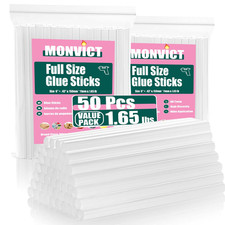 Hot Glue Sticks, Pack of 50 (1.65Lbs) 6" Long 0.43" Diameter Full-Size Hot Glue  0.48 per gallon