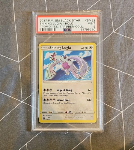 2017 POKEMON SM BLACK STAR PROMO #SM82 SHINING LUGIA-HOLO PSA 9