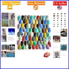 200g Colorful Ceramic Mosaic Tiles 18x28mm Raindrop Shape for Crafts