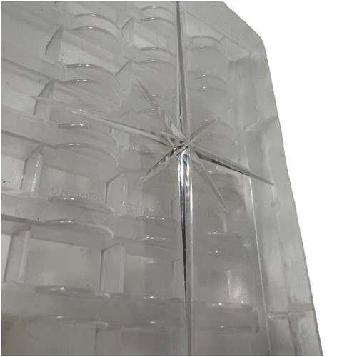 Dritz #507 Bobbin Box Clear Hard Plastic Lucite Vintage Sewing Storage With Lid