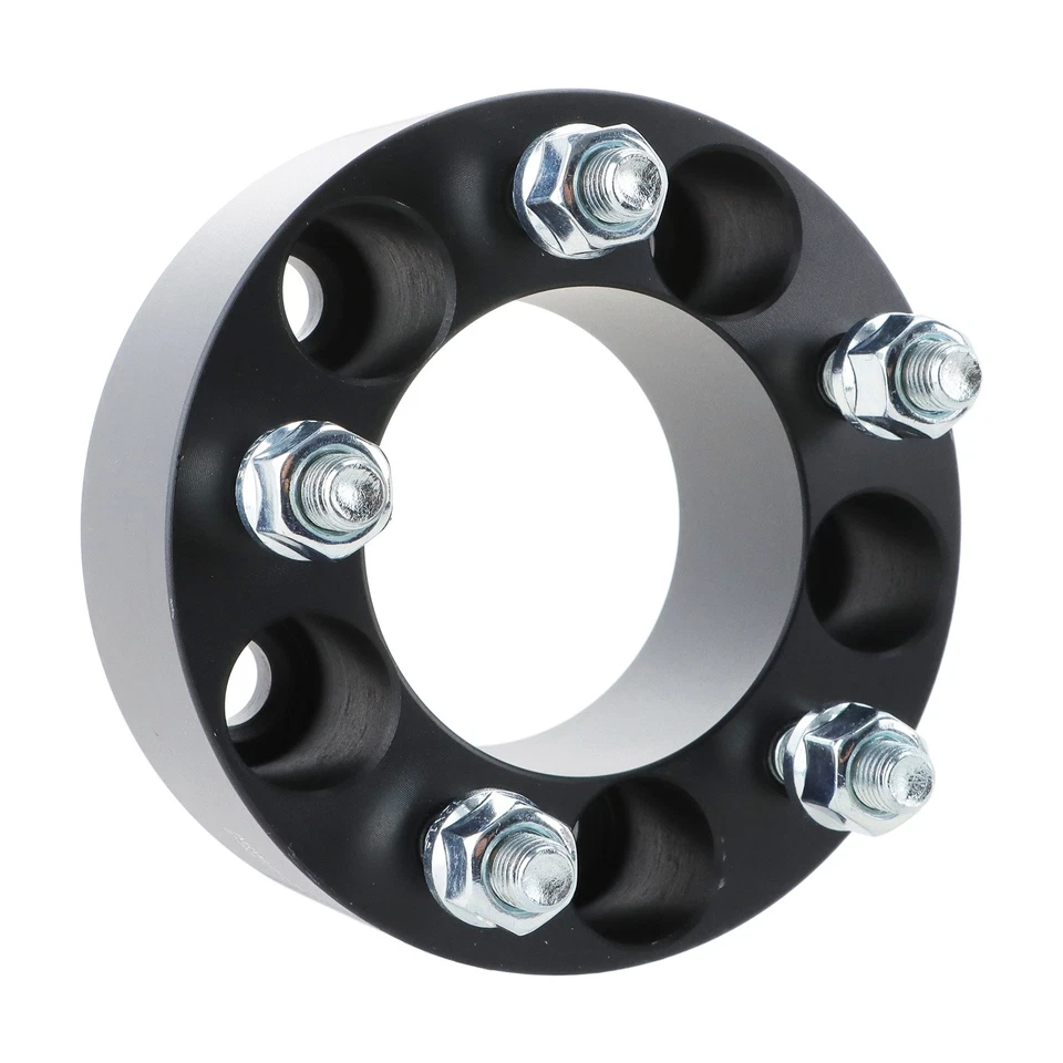 2Pcs Wheel Spacers 2" 5x4.5" M12x1.5 82.5mm Black Foto 3 de 4