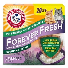 Natural Clumping Cat Litter with Lavender Scent for Multiple Cats, 20 lb Bag