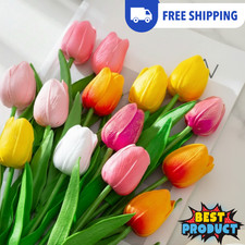 10pcs Artificial Tulip Flowers Bouquet Real Touch Wedding Home Table Party Decor