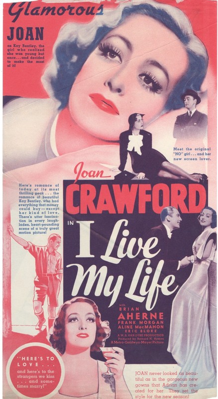 I LIVE MY LIFE (1935) Joan Crawford Brian Aherne ORIGINAL Movie Herald