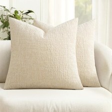 Decorative Throw Pillow Covers 20x20 Pack of 2 20" x 20" Pack of 2 Beige