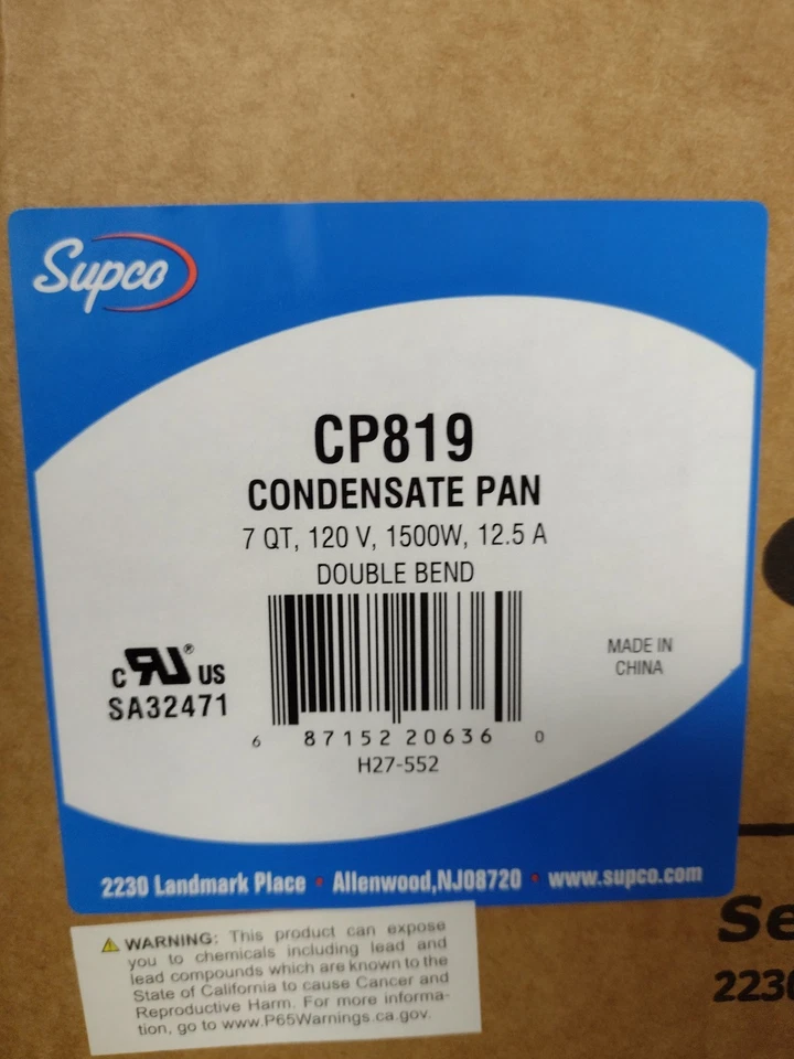 Supco CP819 Commercial Condensate Evaporator Pan 7Qt 120V 1500W - Image 3 of 4