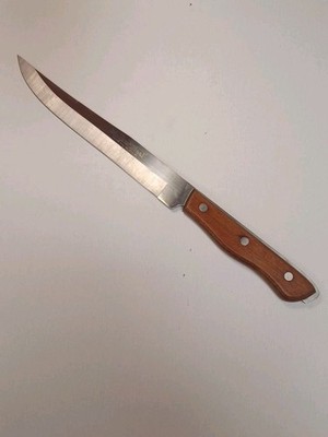 Vtg Maxam Stainless Steel Kitchen Carving Knife Wood Handle Japan