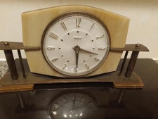 Timemaster Onyx and Brass Mantle Clock