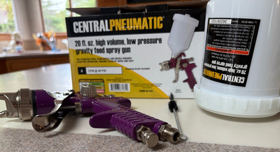 Spray Gun Central Pneumatic 20 Oz 6 CFM High Volume Low Pressure for Parts