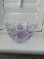 Walther Glas Floral Lilac Pattern Bowl Germany Vintage