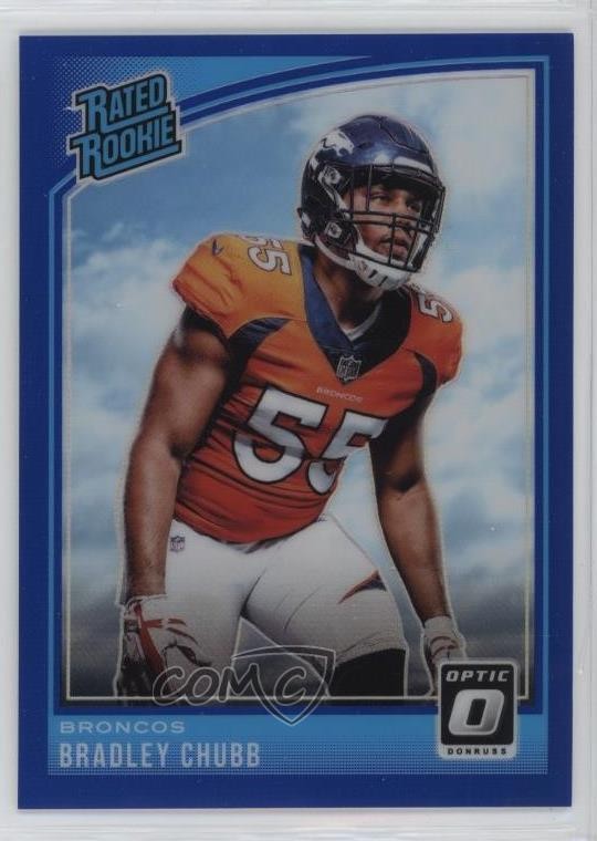 2018 Donruss Optic Rated Rookie Blue Prizm 55/149 Bradley Chubb #169 1cx3