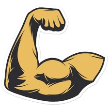 Bicep Muscle Weights - Vinyl Decal Sticker - Car Window Laptop - ebn11443