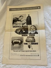 DRACULA HAS RISEN FROM The GRAVE 1969 11X17  PRESSBOOK Christopher Lee Rare