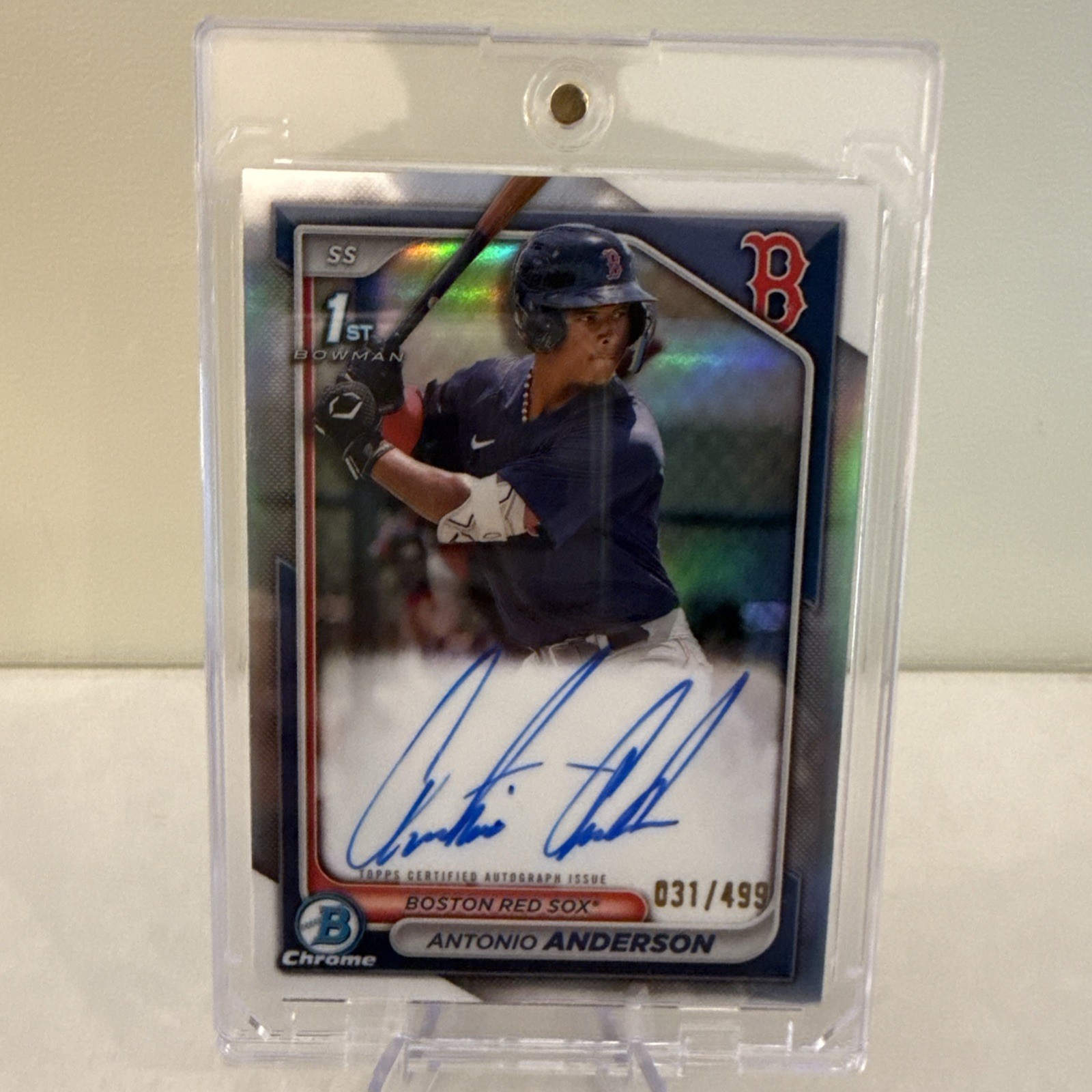 2024 Bowman 1st Chrome - Antonio Anderson #CPA-AAN /499 Auto Refractor Red Sox