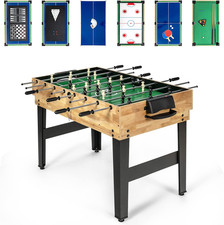 10-In-1 Multi Game Table, Combo Game Table Set W/Hockey, Foosball Pool Ping-Pong