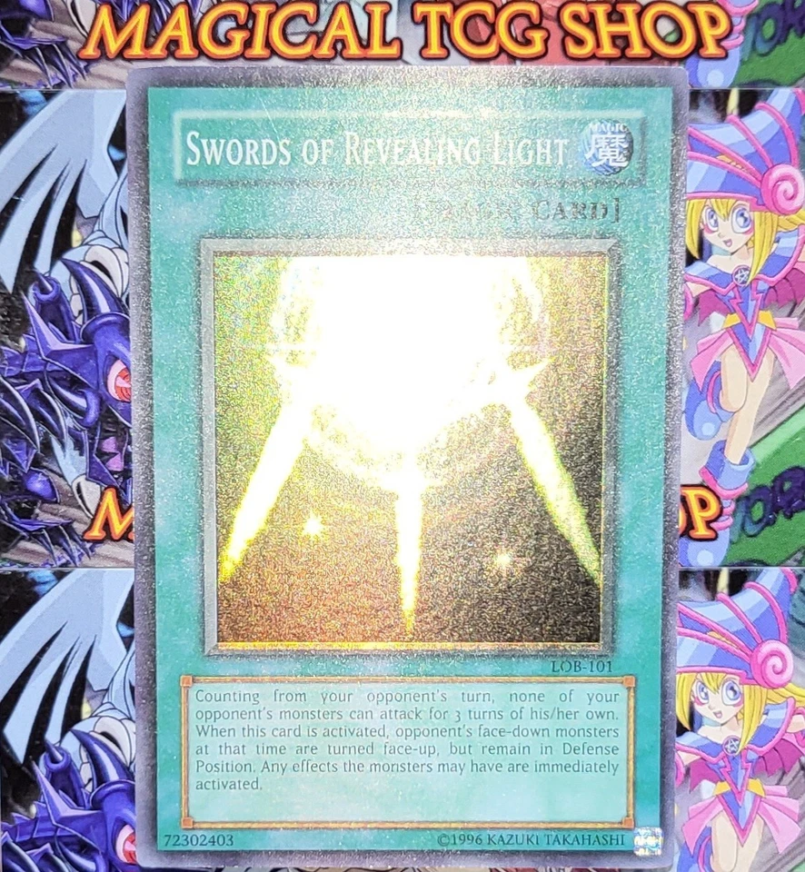 Yugioh Swords of Revealing Light LOB-101 Super Rare Original Print 2002 - Image 3 of 4