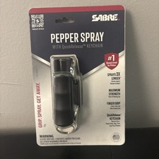 Sabre Red BLACK Pepper Spray Self Defense MAXIMUM STRENGTH W/UV DYE W/Key Ring