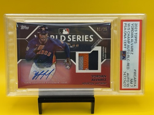 2023 Topps Yordan Alvarez World Series Champion Autograph Relic Red PSA 01/25