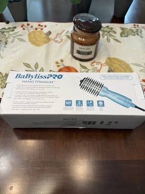 BaBylissPRO Nano Titanium Hot Air Brush, 2 , 3 Heat, 360° Cord Blue