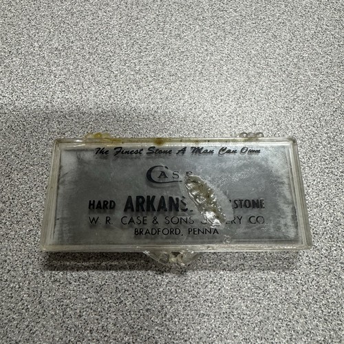 Vintage W.R. Case & Sons XX Hard Arkansas Oilstone Knife Sharpening Stone & Box - Picture 5 of 7