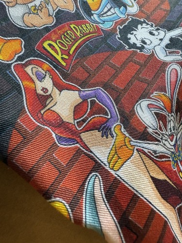 Roger Rabbit Mash-Up Fabric Panel 32”xWOF OS Toontown Jessica Rabbit Disney Rare - Picture 3 of 4