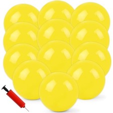 12Pcs Bouncy Balls,8.5Inch Dodgeballs for Park,Pool,Beach,etc.Inflatable Yellow