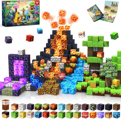 300 PCS Magnetic Building Blocks with Lights for Kids 3+ Years Old