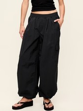 Old Navy Mid-Rise Adjustable Active Woven Utility Pants Size M- Black-NWT